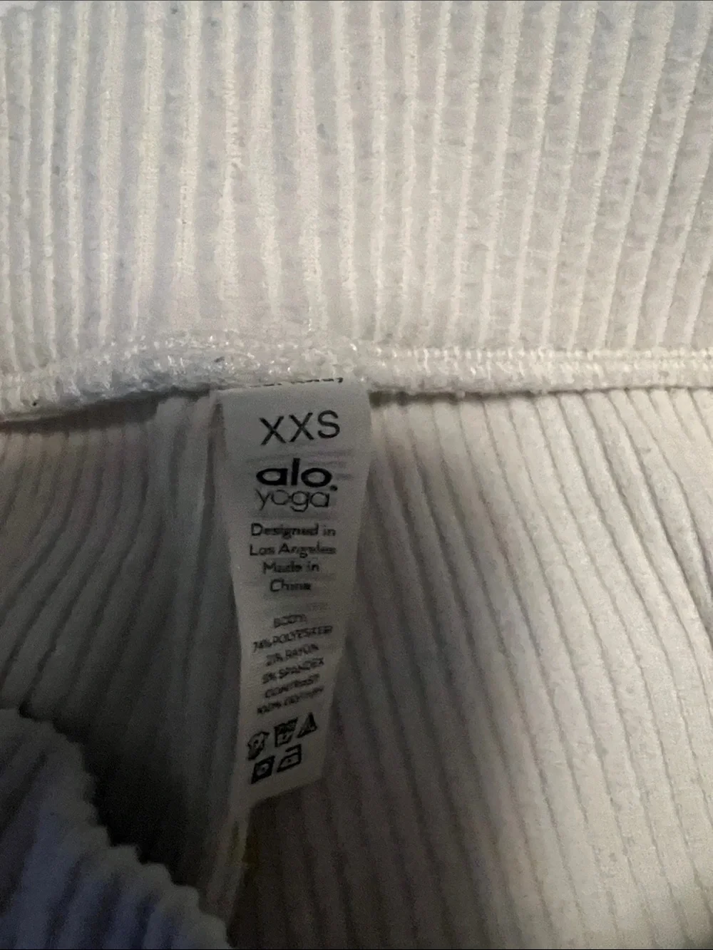 ALO Yoga Cream Ribbed Track Pants